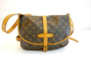 USED Louis Vuitton Monogram Saumur Shoulder Bag Authentic Free 