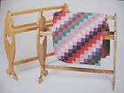 amish made oak or cherry solid wood quilt rack stand