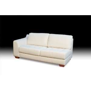   Sofa Left Facing One Armed Tufted Seat White Leather Sofa Home