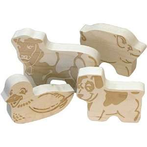  Schoolhouse Naturals Farm Animal Shapes: Toys & Games