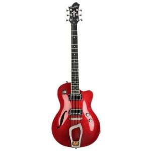  Hagstrom Deluxe F Electric Guitar (Red Sparkle Top 