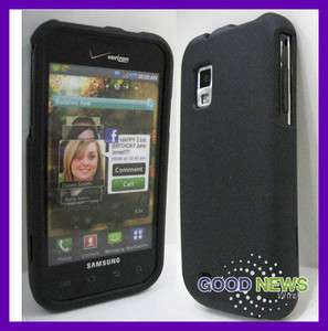 for Verizon Samsung Fascinate i500  Black Rubberized Hard Case Phone 