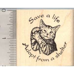  Save a life, Cat Rescue Rubber Stamp: Arts, Crafts 