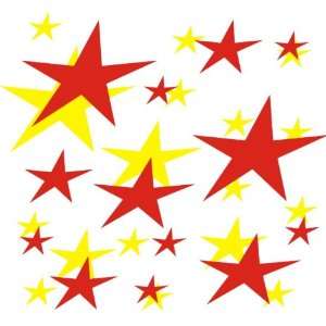  set of 202 Yellow and Red stars Vinyl wall lettering 
