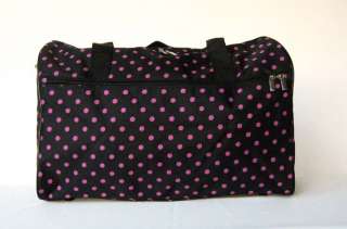 19Duffel/Tote Bag Black&Pink Polka Dots Luggage Travel  