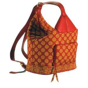 Maggi B French Country Red Mosaic Quilted Cotton Backpack   Fall 2007 