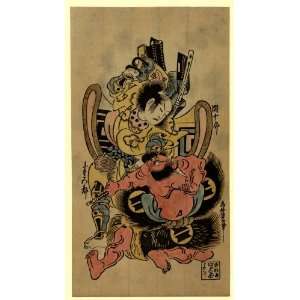  1736, Japanese Print Ichikawa danjuro to sakata hangoro 