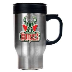   Bucks NBA Stainless Steel Travel Mug   Primary Logo: Sports & Outdoors