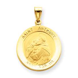 14k GOLD St Saint Anthony XLarge medal charm 7g F/S  