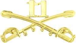 USA Army 11th Cav Crossed Sabres Large Military Hat Pin  