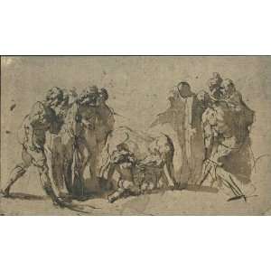 Hand Made Oil Reproduction   Salvator Rosa   32 x 18 inches   Romulus 