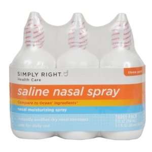  SALINE NASAL SPRAY 3 Pack Bottles 3 fl. oz. (88ml) each 