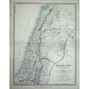   Johnston Atlas 1905 Map Palestine Holy Land Dead Sea