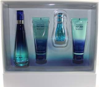 COOL WATER WAVE BY DAVIDOFF 4 PIECES SET WITH 3.4 OZ EDT SPRAY FOR 