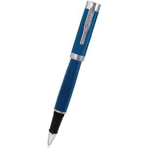  Conklin Herringbone Rollerball Pen Deep Sea Blue