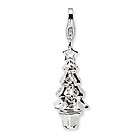 Silver 3D Enamel Swarovski Crystal Lighthouse Charm  