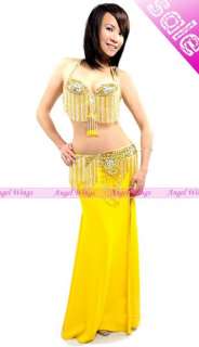 NEW belly dance 2 pics costume 36B/C bra&belt 9 colors  