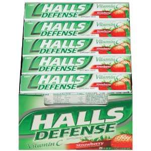 Halls Defense Vitamin C Strawberry, 20 Count Packages  