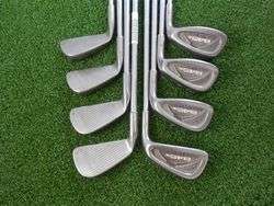   845S SILVER SCOT IRONS 3 PW STEEL STIFF DD2 GRIPS GOOD CONDT.  