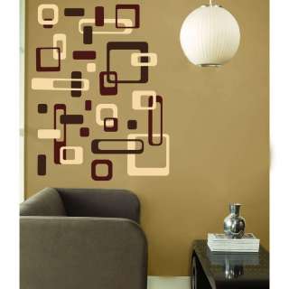 Retro ROUNDED SQUARES RECTANGLES Modern Vinyl Wall Decal Decor 