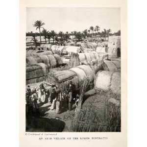  1924 Print Arab Village Middle East Euphrates River Asia 