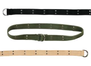 MILITARY D RING EXPEDITION BELT OLIVE BLK KHAKI 2 SIZES 44 INCH & 54 