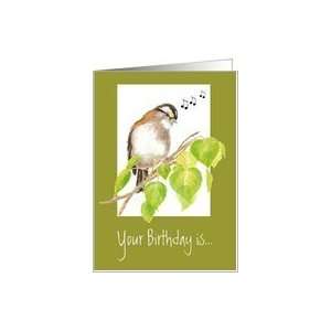 Birthday Song Sparrow Card