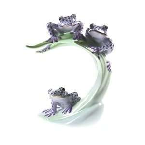  Herend Tree Frogs On Palm Lavender Fishnet