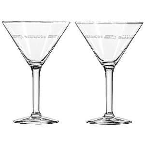  Boelter Seattle Seahawks Martini Glasses  Set of 2 Sports 