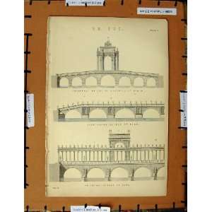   Antique Print C1800 1870 Bridge Rome Augustus Rimini