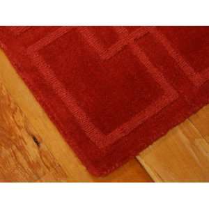   Loomed Wool Rug 6x9   Cranberry, Cotton Canvas Backing: Home & Kitchen