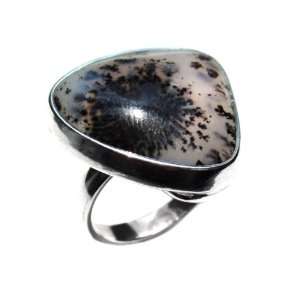  Dendritic Agate Sterling Silver Beautiful Ring Size 9 Ian 