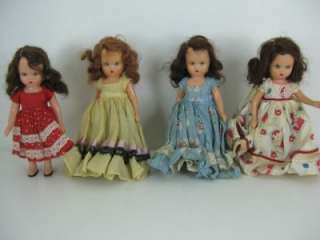 Lot of 4 Jointed Vintage Nancy Ann StoryBook Dolls & Stands  