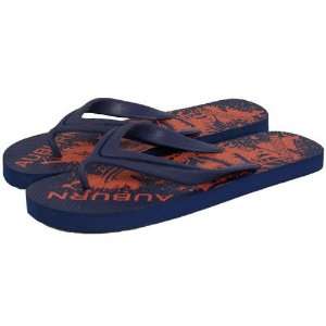   Auburn Tigers Navy Blue Rubber Flip Flops (Small): Sports & Outdoors