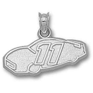   White Gold Officially Licensed Denny Hamlin #11 NASCAR Car Pendant
