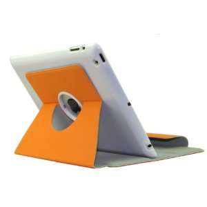  Koolertron Rotate 360 Degree Orange PU Leather Stand Case 