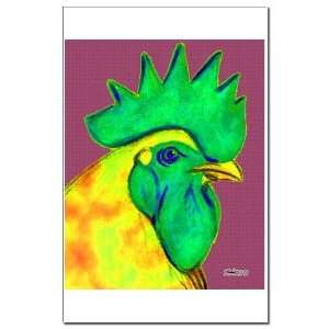  Green/Yellow Rooster Pets Mini Poster Print by  
