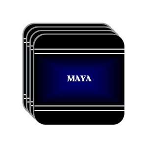   MAYA Set of 4 Mini Mousepad Coasters (black design) 