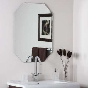   SSM3003 Octagon Frameless Wall Mirror, Etched Glass: Home Improvement
