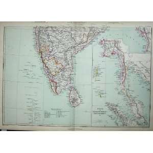  1872 Blackie Geography Maps India Ceylon Pegu Siam Bay 