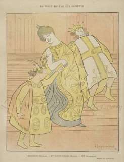    Backed ORIGINAL Lithograph print, 1899, Le Rire, ART NOUVEAU  