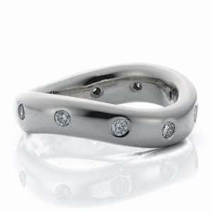   950 Platinum 5mm Diamond Wedding Bands Rings 1964   Size 5.5: Jewelry