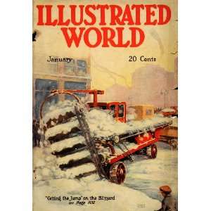  1920 Cover Illustrated World Blizzard Truck Child Snow 