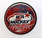 Mike Richter Autographed Team USA Hockey Puck Silver Ink JSA