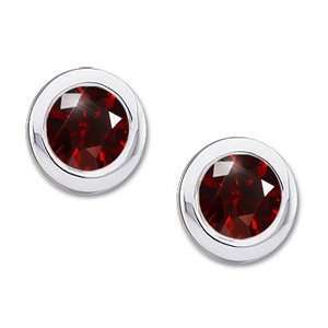   Earrings with Deep Red Diamond 3/4 carat each Brilliant cut: Jewelry