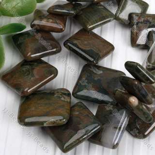 Rhyolite Stone Square Gemstone Pendant Loose Beads 11pc  