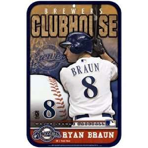  MLB Ryan Braun Milwaukee Brewers Sign: Sports & Outdoors