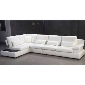  Tosh Furniture Brescia White Leather Sectional Sofa