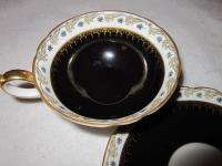 Royal Bayreuth Bavaria Black Teacup & Saucer  