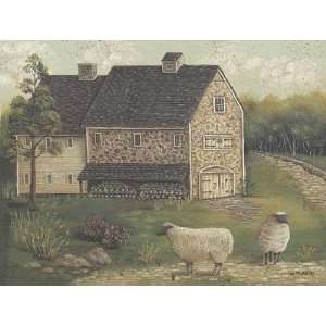  Stone Barn by Pam Britton. Size 16.00 inches width by 12 